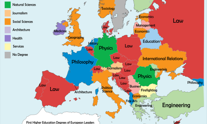 Какво образование имат европейските лидери? – карта