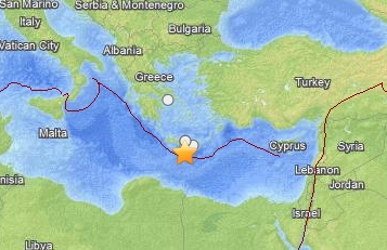 Земетресение с магнитуд 6,1 близо до остров Крит, Гърция