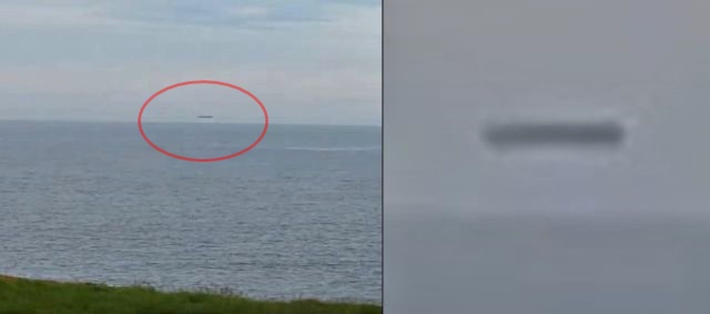 Огромен цилиндричен НЛО прелетя над морето в Уелс (видео)
